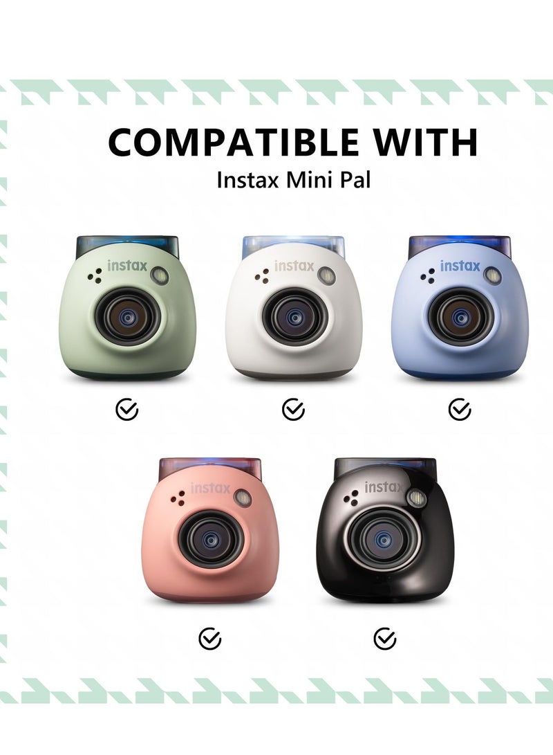 حقيبة حمل لكاميرا Instax PAL، غطاء واقٍ من الجلد الصناعي بلون أخضر منقوش صغير الحجم مع حبل وسوار معصم، منظم تخزين محمول لكاميرا Fujifilm Instax PAL - Image 2