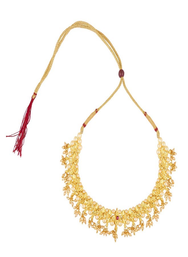 Bodha Traditional Indian Temple Gold Jewelry Necklace Setwith Earrings for Women &(SJ_2682) - Image 3