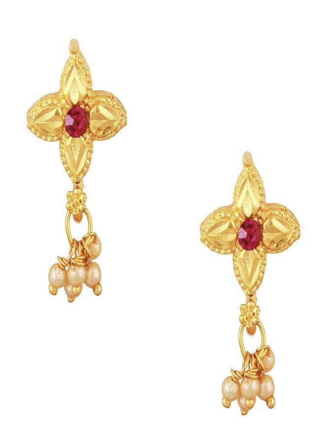 Bodha Traditional Indian Temple Gold Jewelry Necklace Setwith Earrings for Women &(SJ_2682) - Image 4