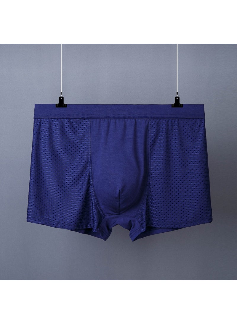 Generic Modal Mens Boxer Briefs Breathable Mesh Thin Underwear Light Blue  - Image 4