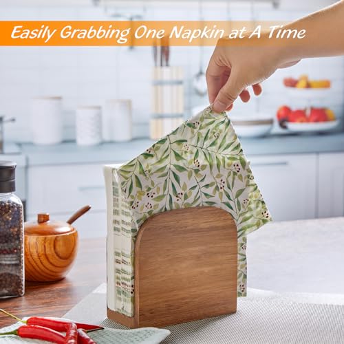 ALELION Acacia Wood Napkin Holder for Table, Wooden Upright Napkin Holders for Kitchen, Standing Napkin Dispenser for Kitchen Dining Room Party Cocktail Outdoor Use - Image 3