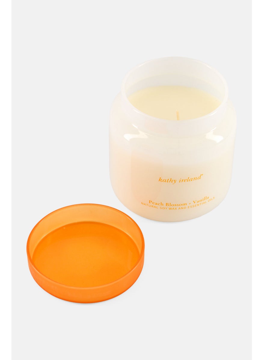 Kathy Ireland Peach Blossom and Vanilla Scented Candle 380 g, White  - Image 2
