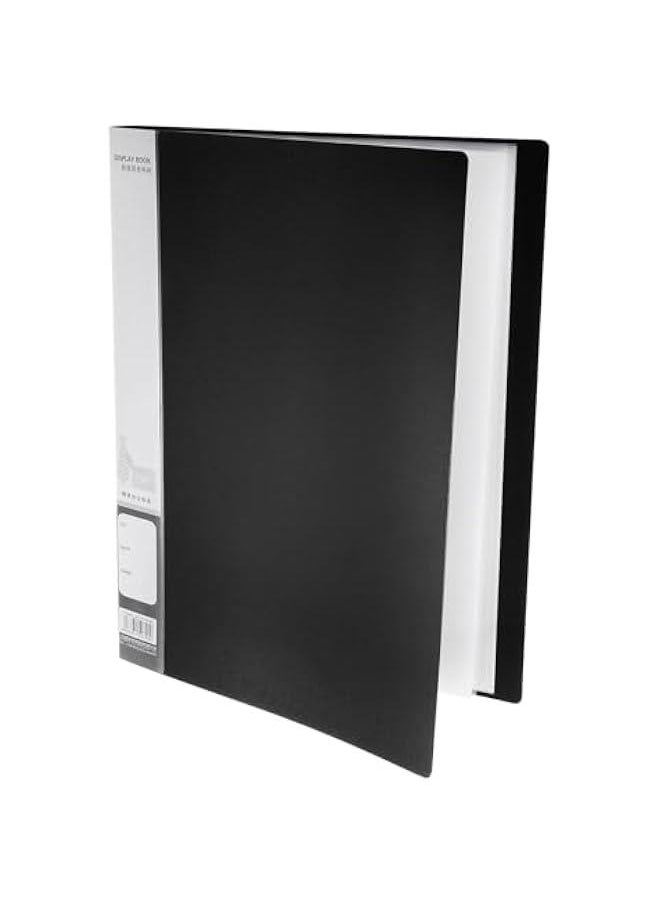 Arabest - Black A4 40-Pocket Binder with PP Plastic Sleeves, Art Portfolio Folder to Display 80 s for Organizing Documents, Includes Clear Sheet Protectors, Size 310x235x25mm - Image 1