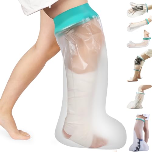 CIVJET Cast Covers for Shower Leg, Waterproof Cast Cover for Showering/Swimming, Cast Protector for Shower Leg Adult, Water Proof Shower Boots for Foot after Surgery, Knee, Ankle, Boot (Diameter-7.9") - Image 1
