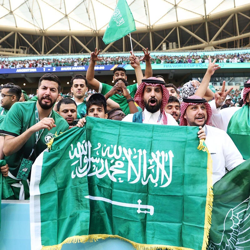 Saudi National Day Embroidered Flag 90x150cm 210G Oxford Fabric - Image 3