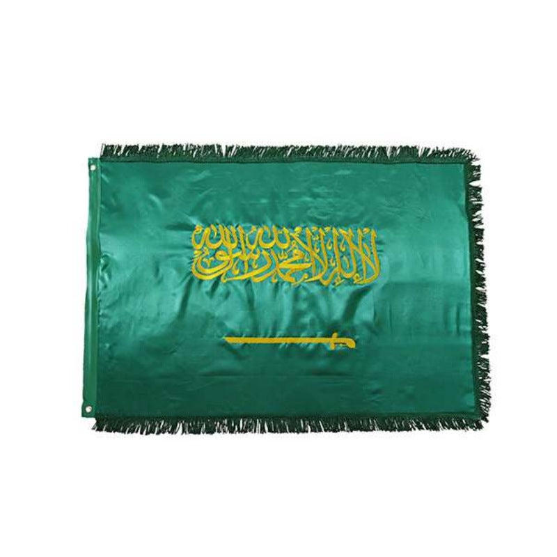 Saudi National Day Embroidered Flag 90x150cm 210G Oxford Fabric - Image 1