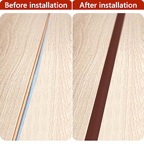 ToLanbbt 20Ft Floor Transition Strip Self Adhesive Carpet to Tile Floor Edging Trim PVC Threshold Strips, Peel and Stick Floor Joining Strip Suitable for Threshold Height Less Than 5mm(Coffee) - Image 5
