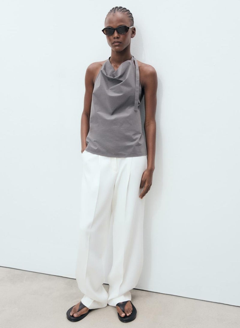 MANGO Open-Back Draped Top  - Image 3