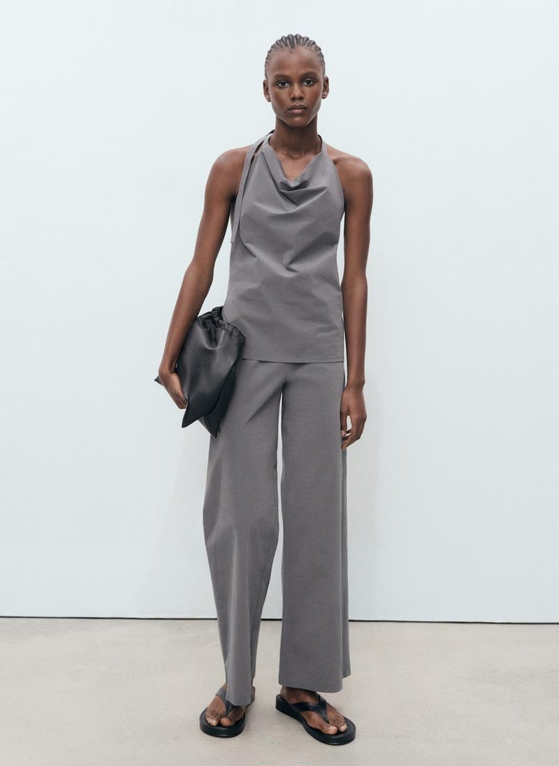 MANGO Open-Back Draped Top  - Image 4
