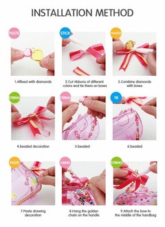 GROIC Dress up Set for Girls, Pink Sequins Crossbody Bag for Toddler Girls, DIY Beads Handbag Toy  - Image 4