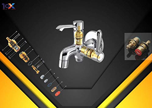 10X Bib Cock Tap 2 in 1 ARW -888 for Bathroom/Kitchen Full Brass Full Chrome - Image 5