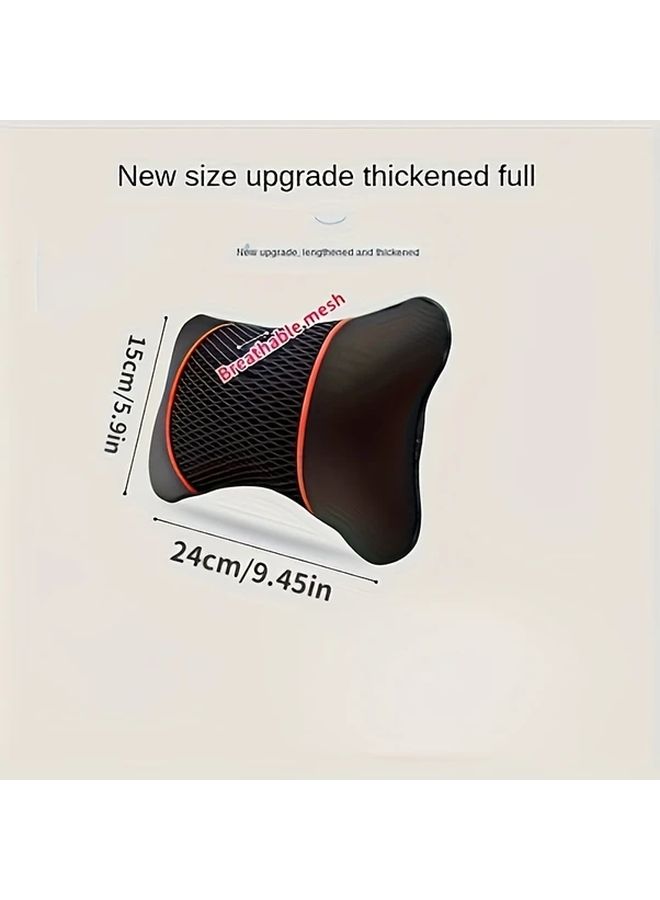 Universal Black PU Leather Car Pillow Headrest Neck Support Cushion Seat Accessories - Image 2