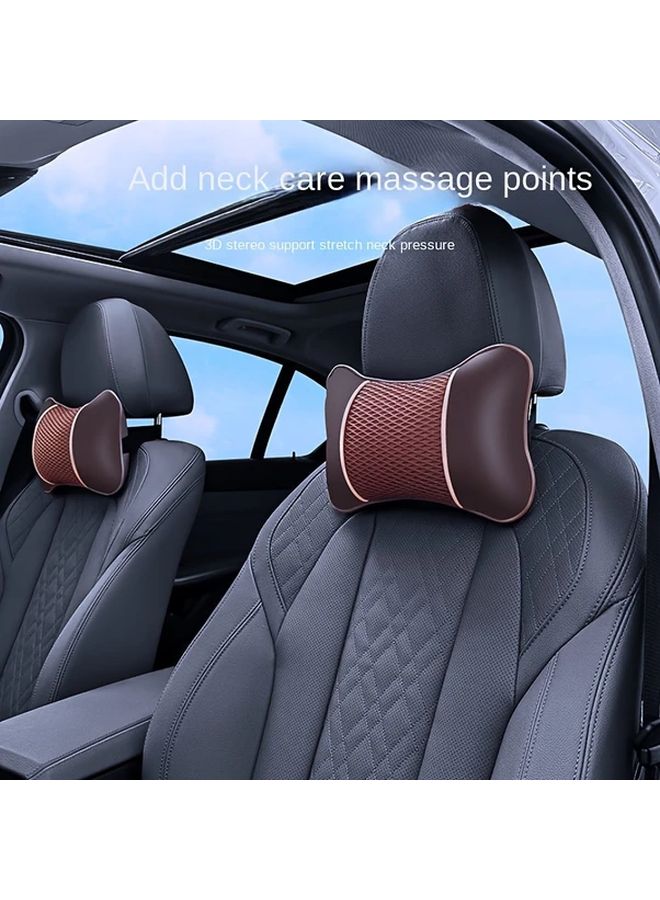 Universal Black PU Leather Car Pillow Headrest Neck Support Cushion Seat Accessories - Image 5