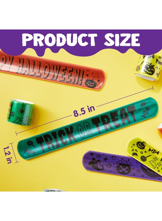 JOYIN 72 Pcs Halloween Slap Bracelets, Slap Bracelets Bulk for Kids Gifts, Friendship Bracelets for Halloween Goodie Bag Fillers, Halloween Party Favors School Classroom Game Prizes - Image 5