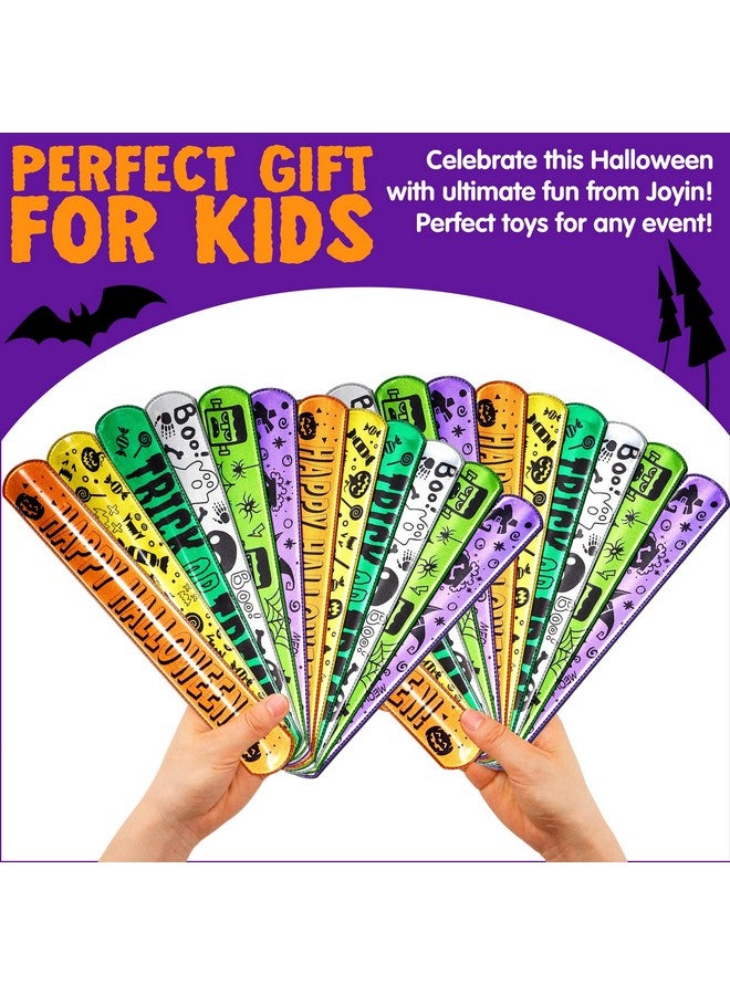 JOYIN 72 Pcs Halloween Slap Bracelets, Slap Bracelets Bulk for Kids Gifts, Friendship Bracelets for Halloween Goodie Bag Fillers, Halloween Party Favors School Classroom Game Prizes - Image 4