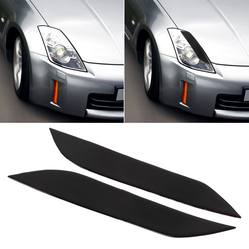 Headlight Eyebrow: Thermosetting Plastic, 1:1 Custom Fit, Headlamp Protection Car Light Trim - Easy Installation Replacement Part for 350Z Z33 2003-2009 Modified Cars - Image 5