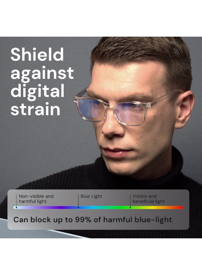 نظارات حجب الضوء الأزرق - نظارات عصرية مربعة، نظارات ألعاب كمبيوتر مضادة للأشعة فوق البنفسجية، مانعة للأشعة الزرقاء للنساء والرجال - Image 5