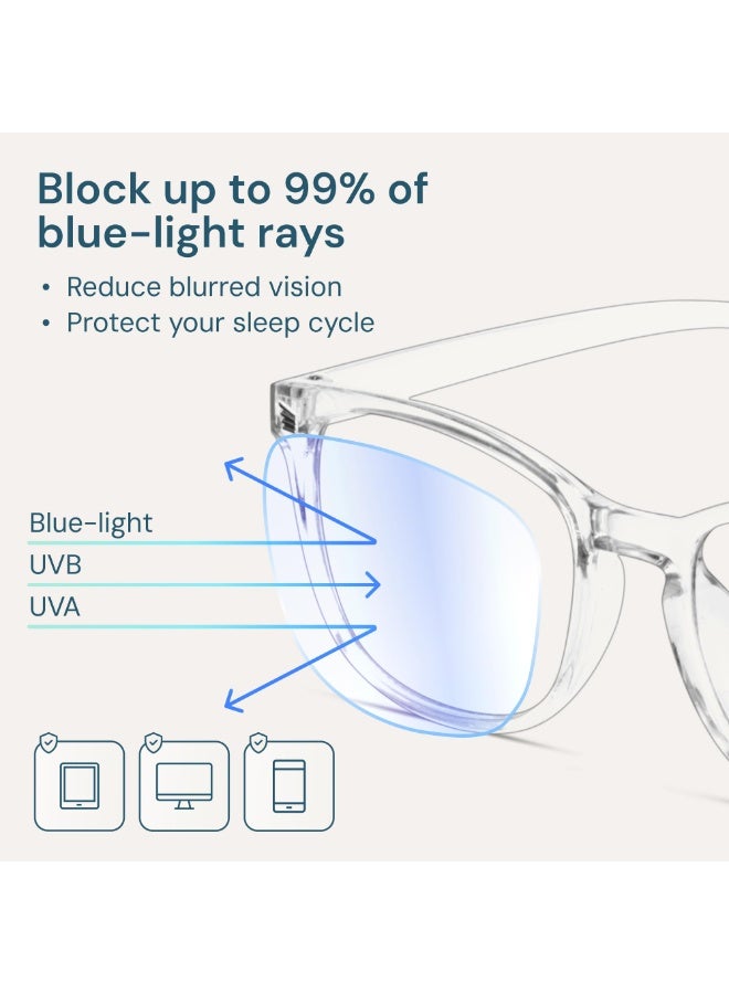 نظارات حجب الضوء الأزرق - نظارات عصرية مربعة، نظارات ألعاب كمبيوتر مضادة للأشعة فوق البنفسجية، مانعة للأشعة الزرقاء للنساء والرجال - Image 3