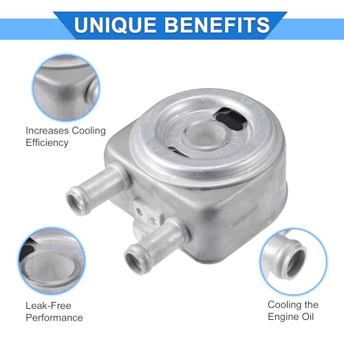 VekAuto Engine Oil Cooler Kit Compatible for Hyundai Tucson Sonata, Durable Aluminum Alloy Silver Tone Transmission Oil Cooler with O-rings Seal - Image 3