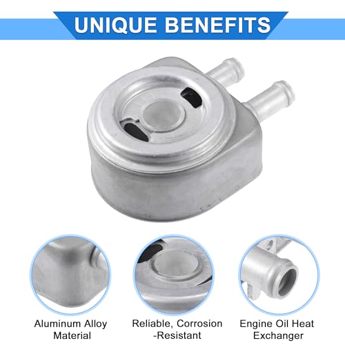 VekAuto Engine Oil Cooler Kit Compatible for Hyundai Tucson Sonata, Durable Aluminum Alloy Silver Tone Transmission Oil Cooler with O-rings Seal - Image 4