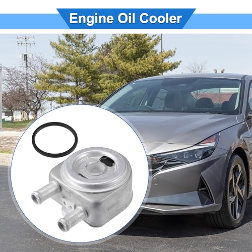 VekAuto Engine Oil Cooler Kit Compatible for Hyundai Tucson Sonata, Durable Aluminum Alloy Silver Tone Transmission Oil Cooler with O-rings Seal - Image 2