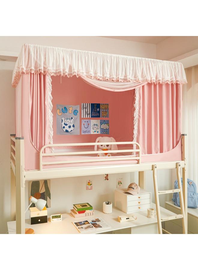 Bluejw 15N Princess Wind Bed Curtain Mosquito Net Female Student Dormitory Integrated All-inclusive Bedroom Top Bed Small Fresh Shading Bed - Image 1