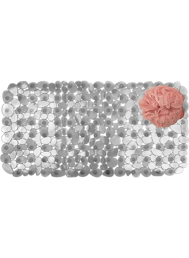 Raxoom Pebblz Suction Non-Slip Bath Mat for Shower, Bathtub, Stall, Gray , Graphite , 26" x 13.5" , 80014 - Image 1