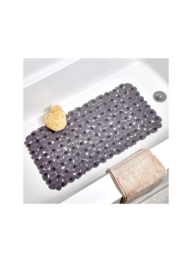 Raxoom Pebblz Suction Non-Slip Bath Mat for Shower, Bathtub, Stall, Gray , Graphite , 26" x 13.5" , 80014 - Image 2