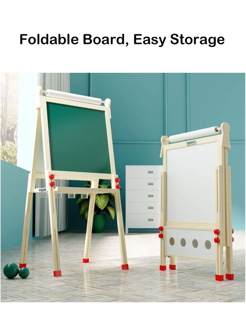 LIMOS Adjustable Double Sided Drawing Board with Paper Roll, Whiteboard & Chalkboard(F35-170CM) - Image 5
