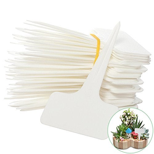 Prudance® 50 Pack Reusable Waterproof Plant Markers for Garden T-Type Plant Labels for Seedlings Potted Plants Vegetables Succulents Durable Weatherproof Garden Tags (White) - Image 2