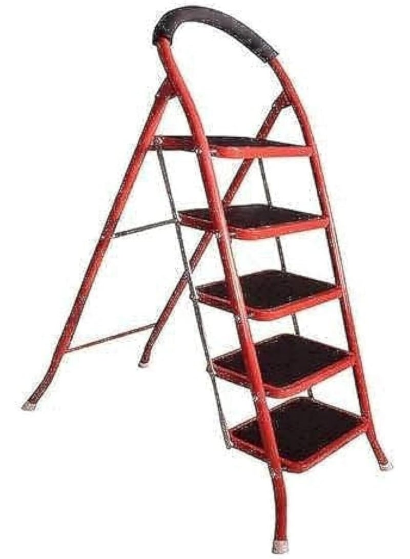 Wide Metal Bike Ladder Rack – Heavy-Duty 5-Bike Storage Stand – Red