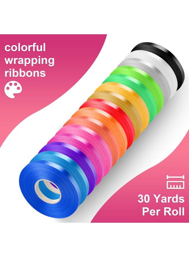 vivinin 27 Roll Curling Ribbon, 3/16 Inch X 32.8 Yard Balloon String, 15 Colors Ribbons for Crafts, Balloon String Ribbon for Party, Festival, Florist Flower - Image 3