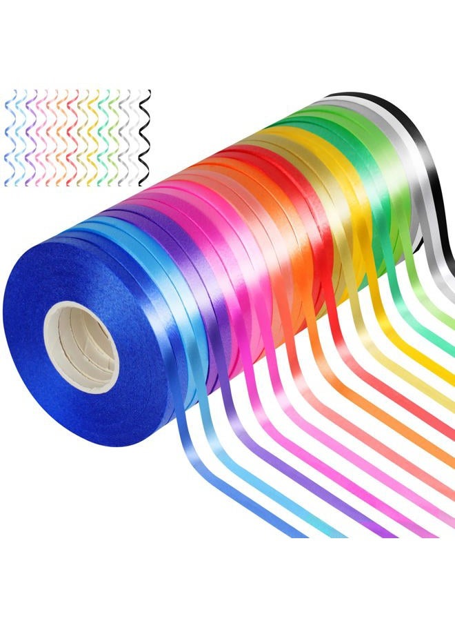 vivinin 27 Roll Curling Ribbon, 3/16 Inch X 32.8 Yard Balloon String, 15 Colors Ribbons for Crafts, Balloon String Ribbon for Party, Festival, Florist Flower - Image 1