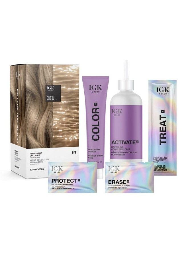 iGK Permanent Color Kit Out In Malibu Natural Blonde 8N | Easy Application + Strengthen + Shine | Vegan + Cruelty Free + Ammonia Free | 4.75 Oz  - Image 3