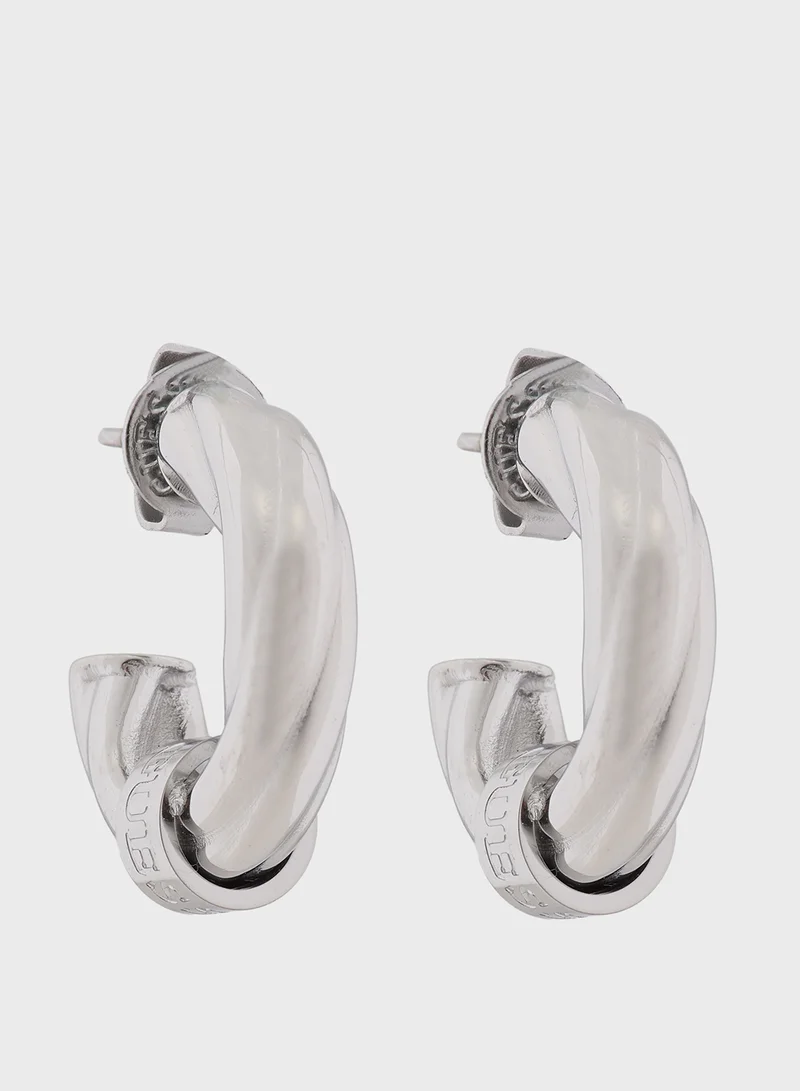 GUESS Round Pave Stud Earrings