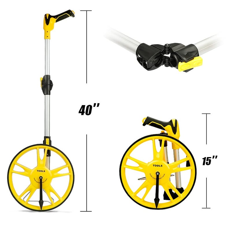 AIRAJ AIRAJ Measuring Wheel 3-Piece, Distance Measure Wheels, 99,999.9m Measuring Wheel,with Tape Measure and Carry Bag,for Measuring Road Land Trundle Wheel  - Image 2
