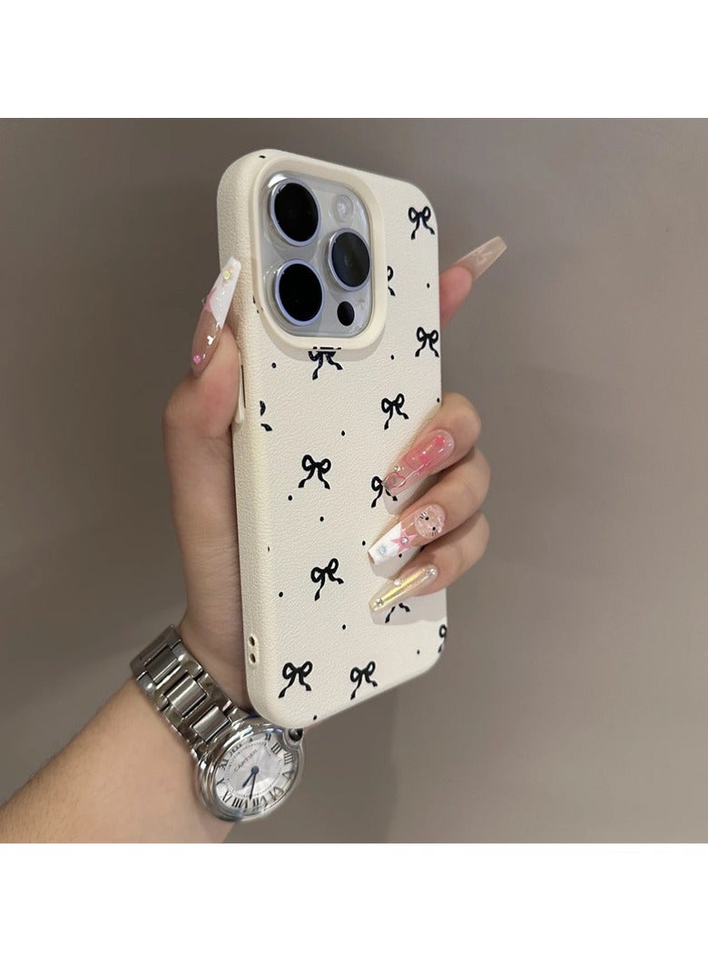 NIBEMINENT Simple Bow Protective TPU Case Cover For iPhone 14 Pro Max, White