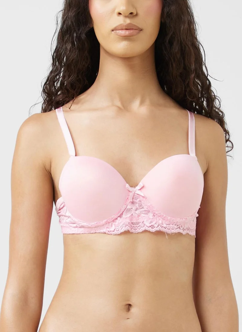 ELLA Lace Trim Bra & Brief Set