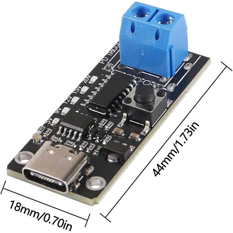 AiTrip 2PCS 100W 5A USB-C Fast Charge USB-C PD QC DC 5V 9V 12V 15V 20V Adjustable Voltage Power Trigger Module 5A Type-C Female Input - Image 2
