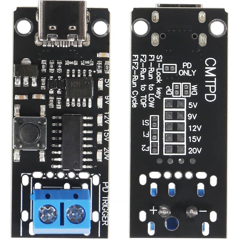 AiTrip 2PCS 100W 5A USB-C Fast Charge USB-C PD QC DC 5V 9V 12V 15V 20V Adjustable Voltage Power Trigger Module 5A Type-C Female Input - Image 3