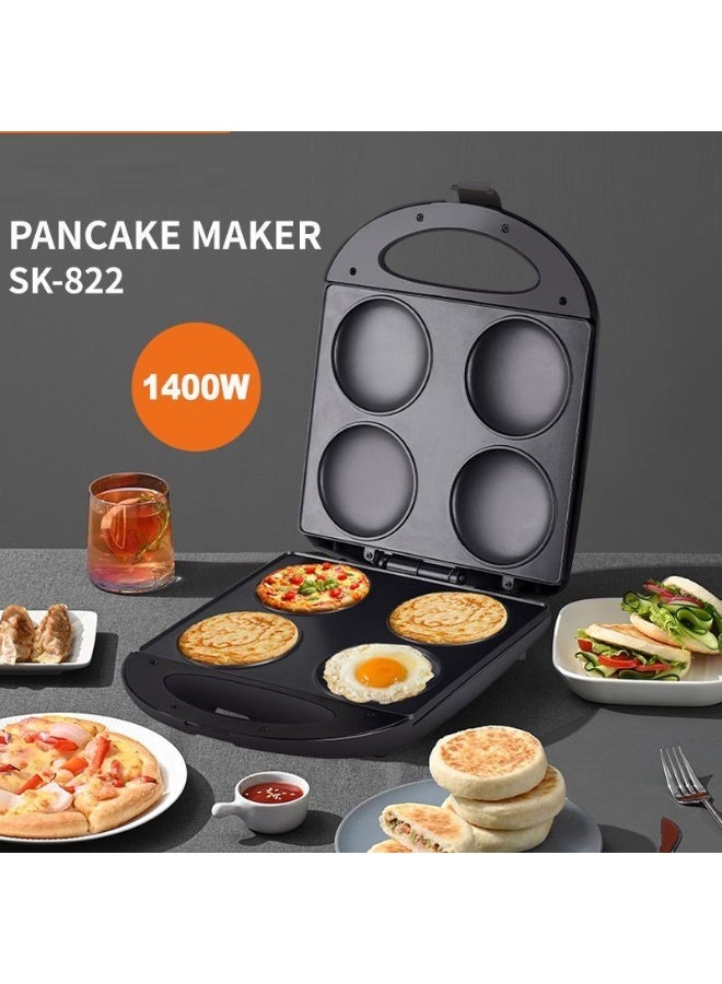Sokany SK-822 Electric Arepa & Multi-Food Maker - 4-Section Non-Stick Pancake, Corn Cake, Egg & Breakfast Sandwich Cooker, Indicator Lights & Temperature Control, 1400W - Image 2