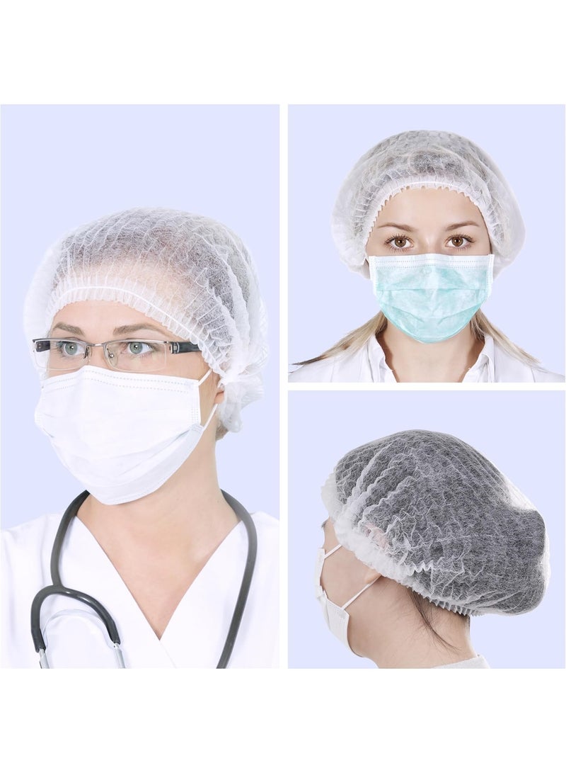 Meetion 100 Pcs Disposable Bouffant Caps – 21 Inch Non-Woven Hair Nets For Food Service, Hospital, Salon, Kitchen, And Lab Use (White) - Image 5