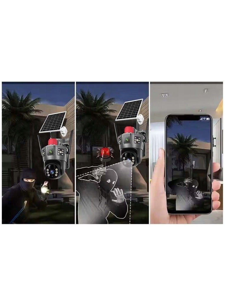 أسيف كاميرا PTZ واي فاي بدقة 4 ميجابكسل مع عدسة ثلاثية خارجية وذاكرة 64 جيجابايت لأمان المنزل، تتميز بتتبع تلقائي، وإنذار ذكي يعمل بالذكاء الاصطناعي، ورؤية ليلية ملونة. - Image 4