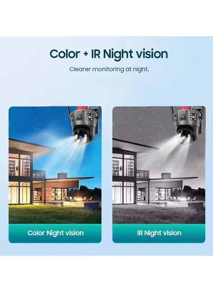 أسيف كاميرا PTZ واي فاي بدقة 4 ميجابكسل مع عدسة ثلاثية خارجية وذاكرة 64 جيجابايت لأمان المنزل، تتميز بتتبع تلقائي، وإنذار ذكي يعمل بالذكاء الاصطناعي، ورؤية ليلية ملونة. - Image 3