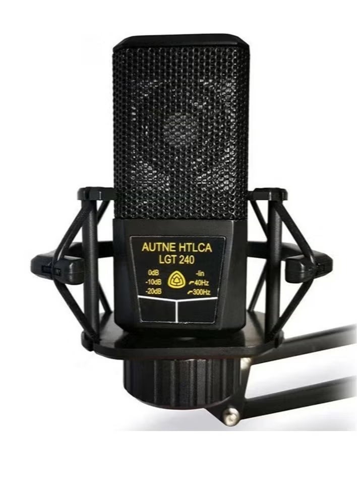 جينيكست ميكروفون مكثف LGT240 استوديو تسجيل صوتي اتجاهي قلبي لأجهزة الكمبيوتر وكاميرا الفيديو وكاميرا الفيديو والبث المباشر والتسجيل في استوديو الرقص. - Image 1