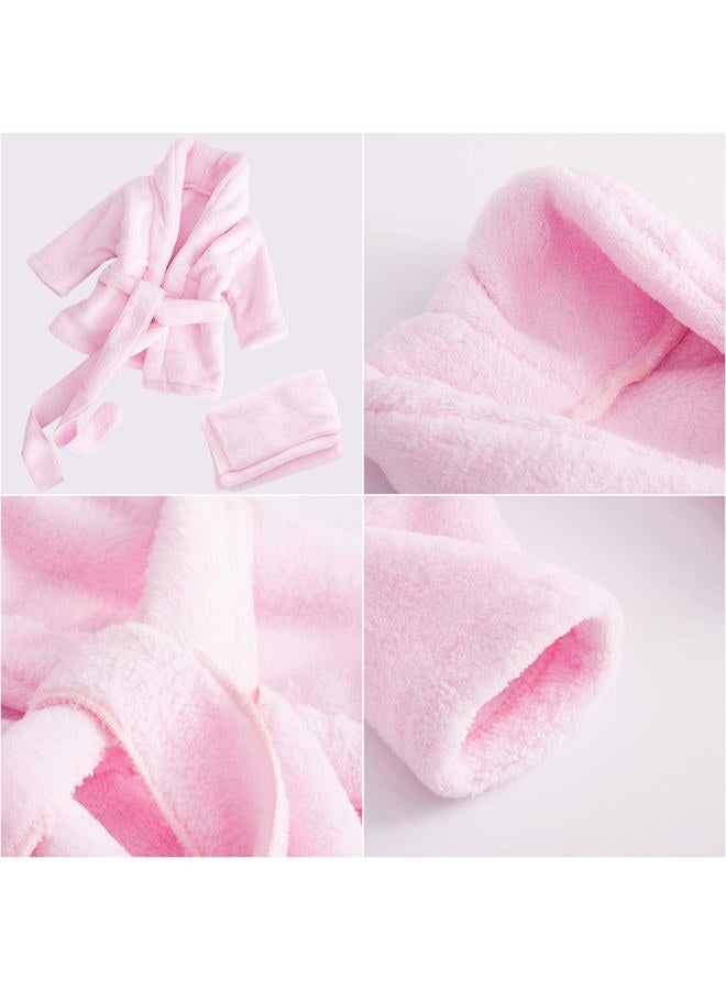 SPOKKI Newborn Photography Props Baby Girl 5 PCS Bathrobes Bath Towel Outfit with Slippers Cucumber Photo Props for Infant Boys Girls(0-6 Months) (Pink) - Image 5