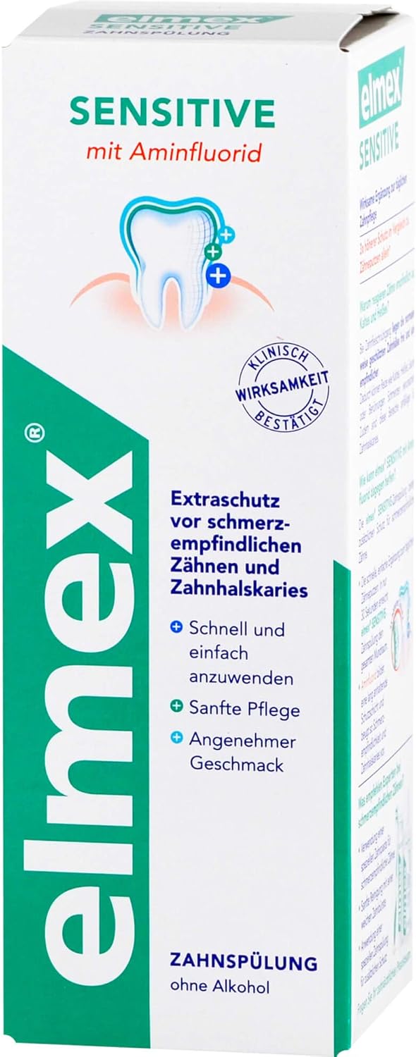 Elmex Sensitive Mouthwash with Amine Flouride 400 Ml - Image 2