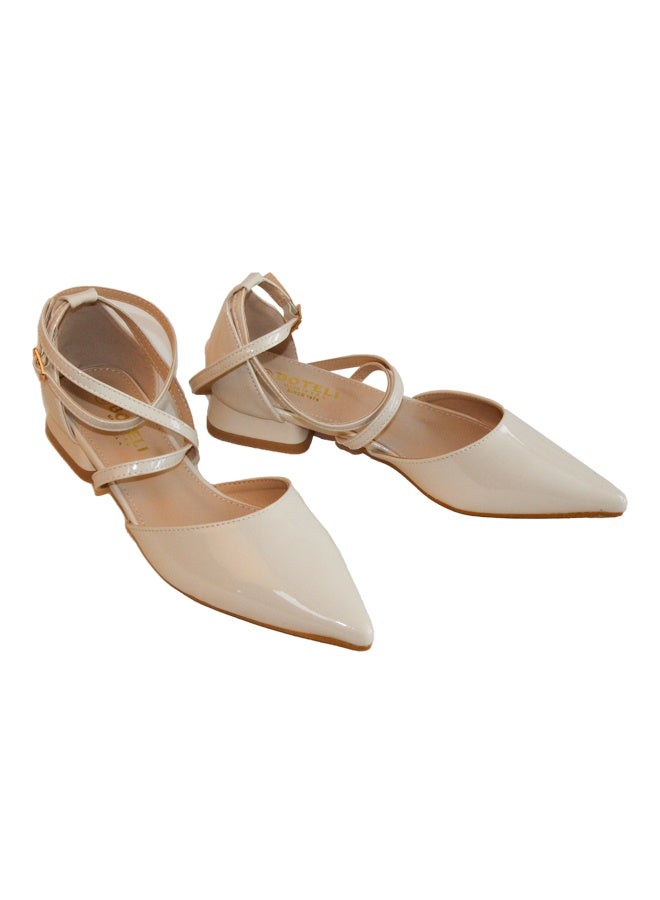 BOTELI Women's Sizes 36-41 Beige Pointed Cross High-Heeled Women's Sandals. - Image 4