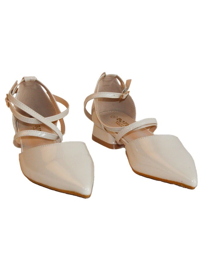 BOTELI Women's Sizes 36-41 Beige Pointed Cross High-Heeled Women's Sandals. - Image 1