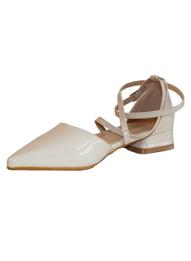 BOTELI Women's Sizes 36-41 Beige Pointed Cross High-Heeled Women's Sandals. - Image 3